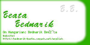 beata bednarik business card